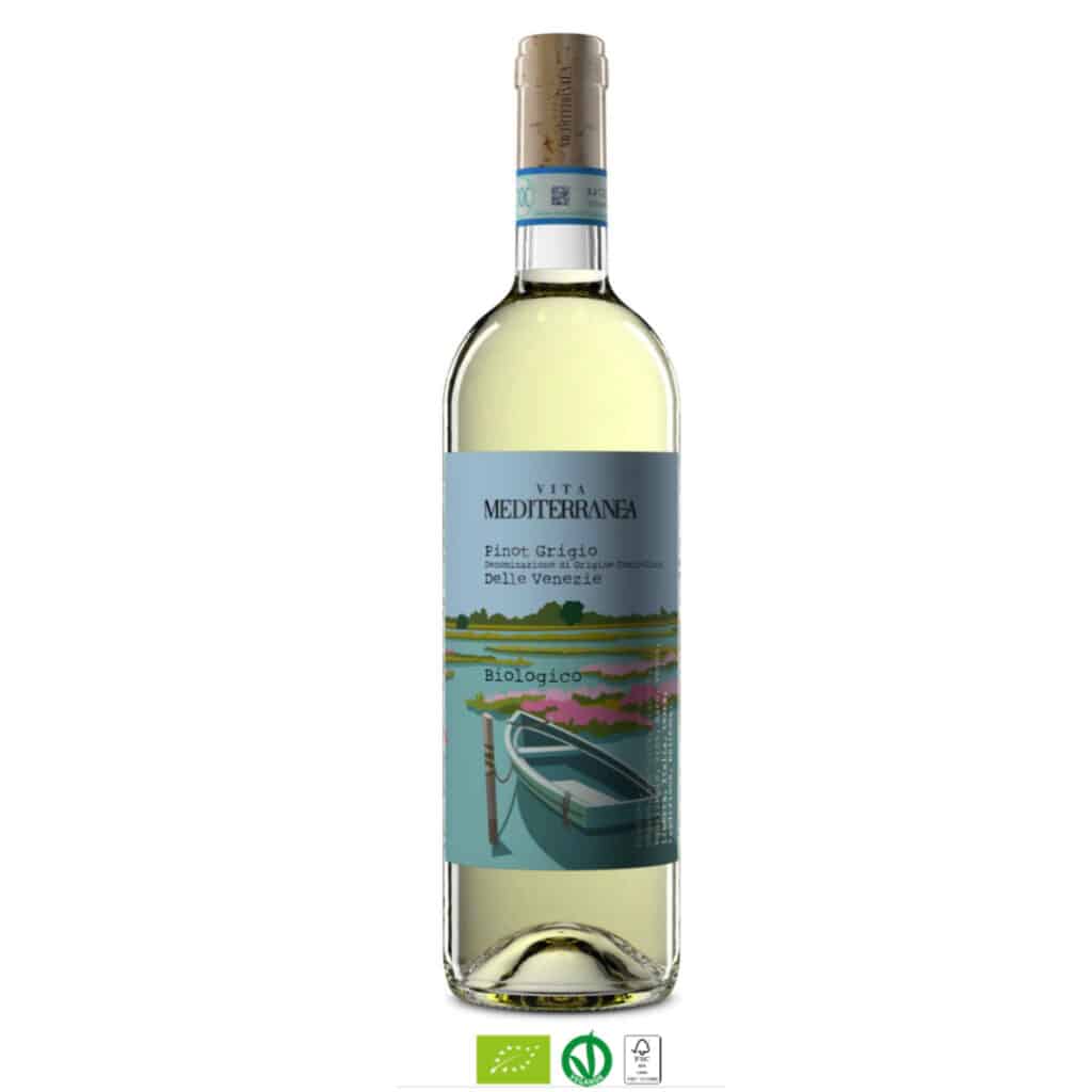 Bouteille de Pinot Grigio bio Delle Venezie – vin blanc italien servi chez 500° Pizza Marseille