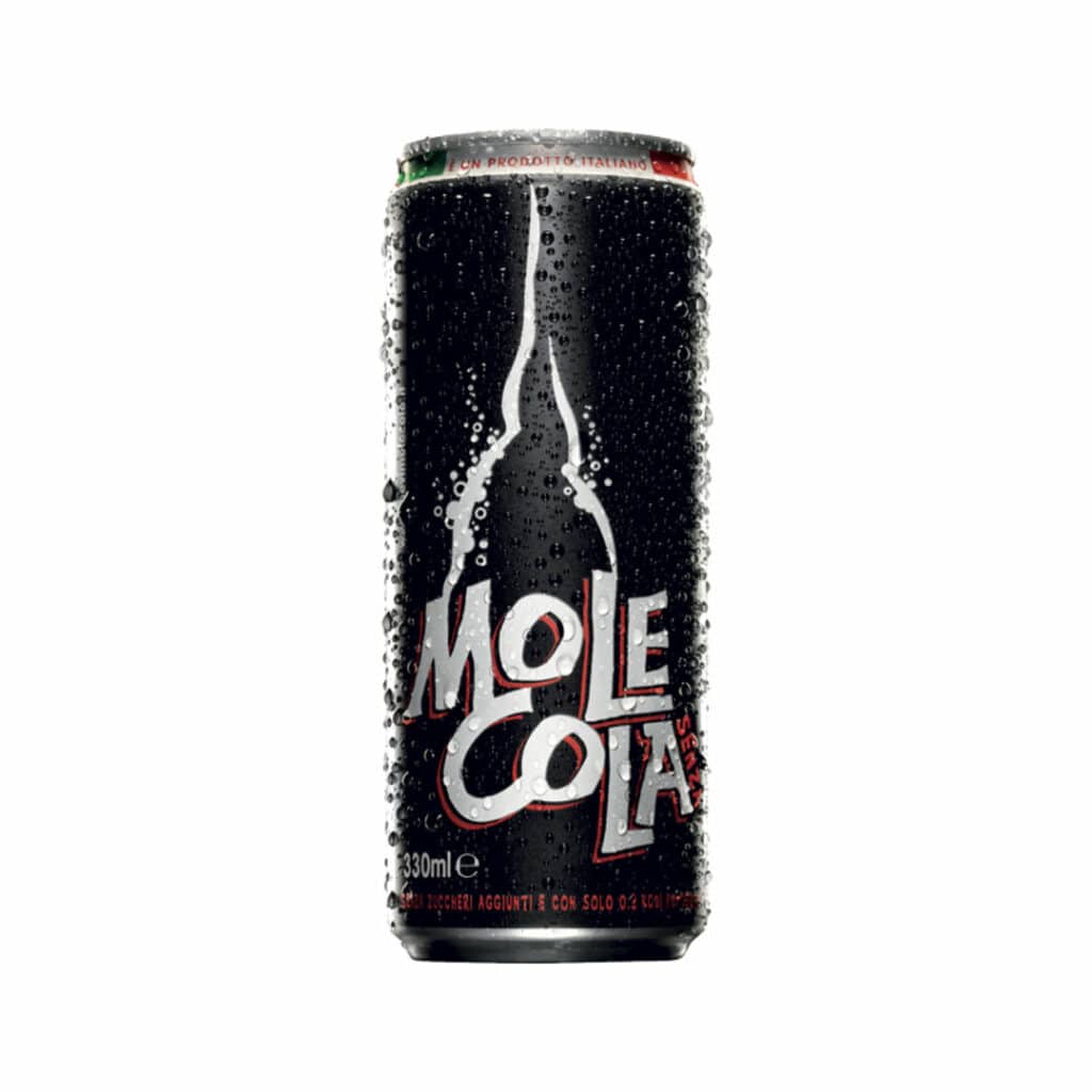 Canette de MoleCola Senza Zucchero – cola italien sans sucre proposé chez 500° Pizza Marseille