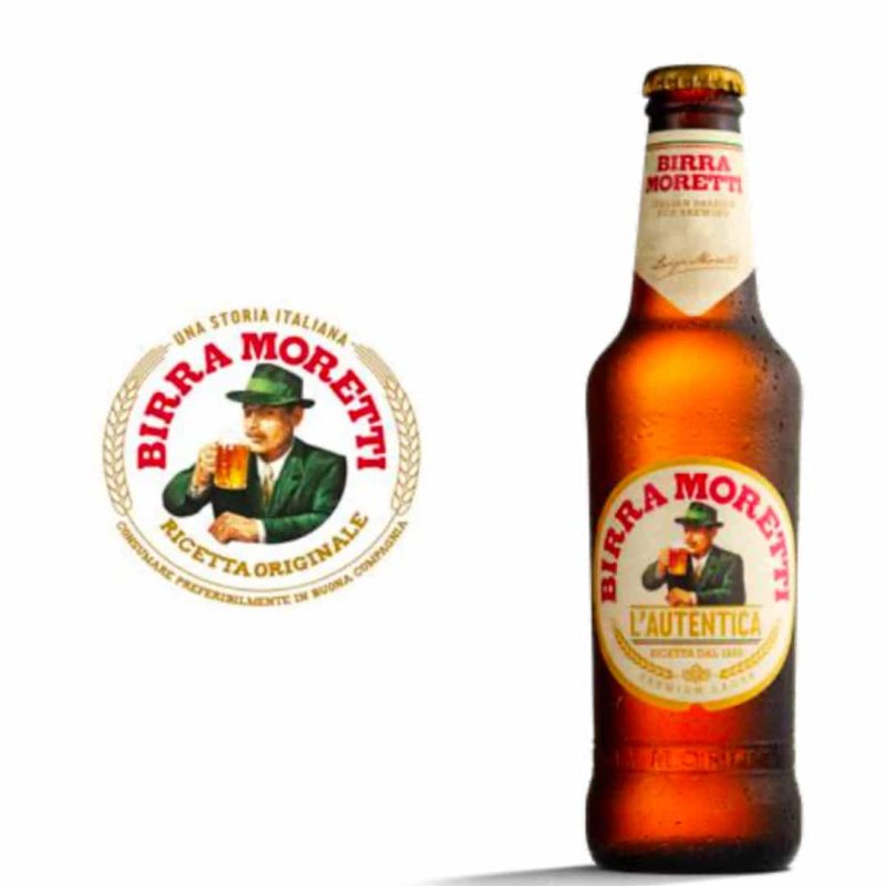 Bouteille de bière italienne Birra Moretti 33cl servie chez 500° Pizza à Marseille