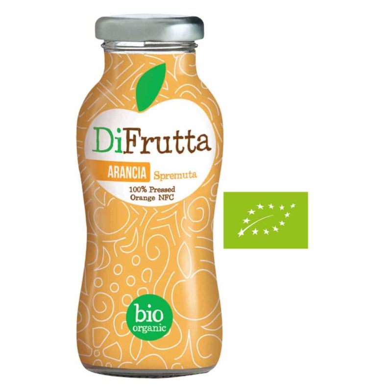 Bouteille de jus d’orange bio DiFrutta 200ml servie chez 500° Pizza Marseille